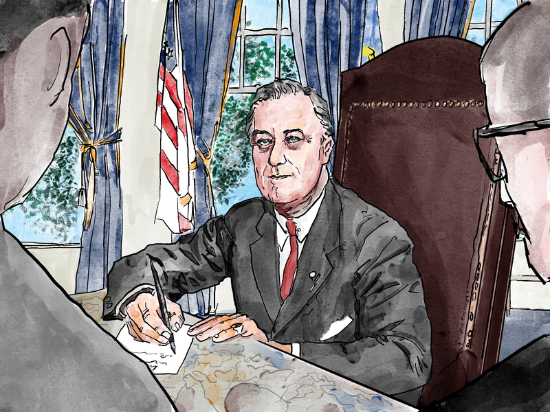 F.D.R. with Walter White and A. Philip Randolph